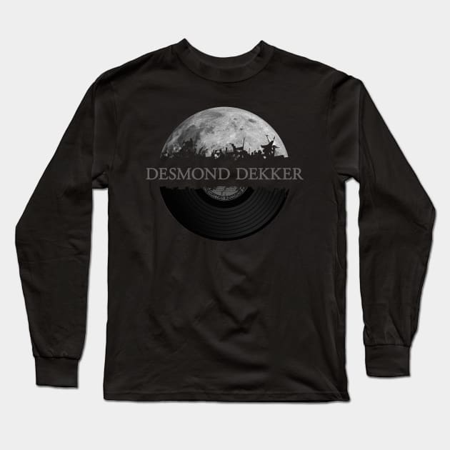 Desmond Dekker moon vinyl Long Sleeve T-Shirt by hany moon